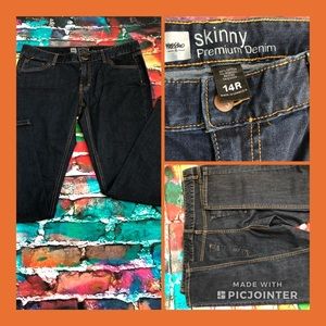 NWOT Mossimo Skinny Dark Premium Denim Sz 14R